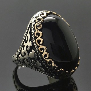 ใหม่ร้อนชุบเงินแท้ 925 แหวนเพทายสีดำของผู้หญิงในยุโรปและอเมริกาสไตล์โอ้อวดห่านไข่แยกสีแหวน de2-1872