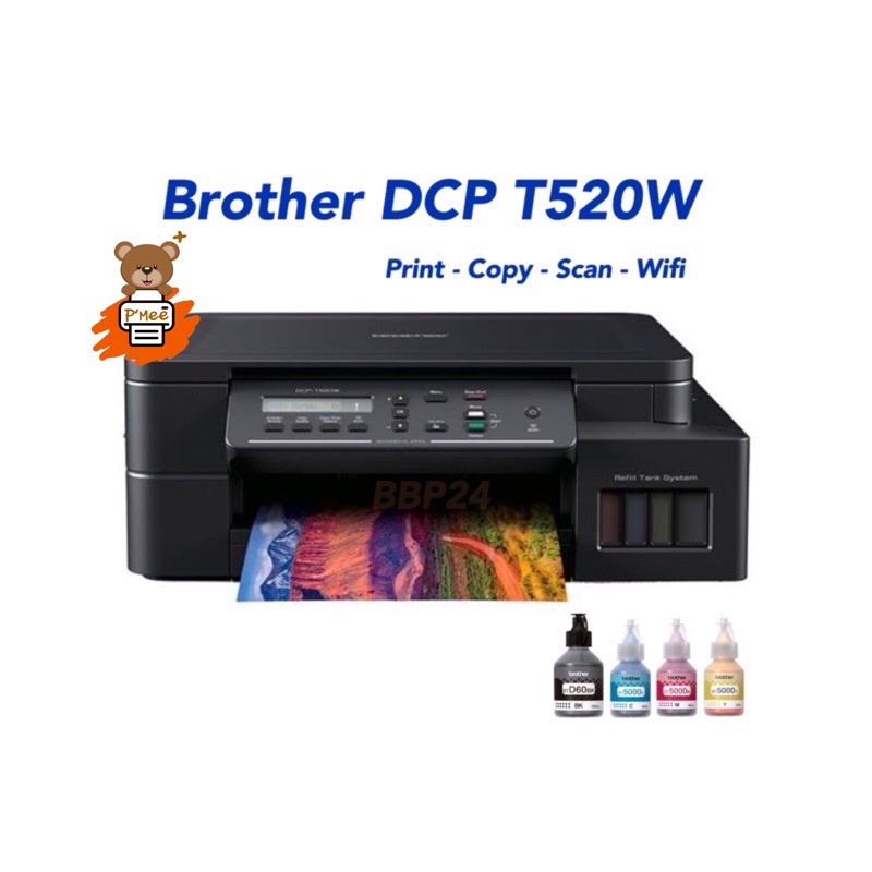 Printer Brother T520W Print Copy Scan Wi-Fi หมึกแท้ประกันศูนย์ | Shopee ...