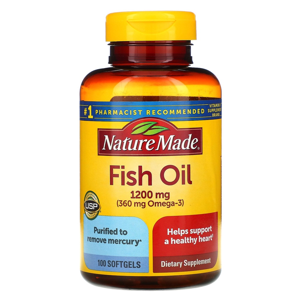 Nature Made Fish Oil 1200mg 200 Softgels EXP 05/2024 | Shopee Thailand