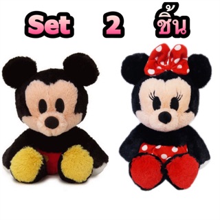 แท้ 100% จากญี่ปุ่น ตุ๊กตา เซ็ท 2 ชิ้น ดิสนีย์ มิกกี้ เมาส์ และ มินนี่ เม้าส์ Disney Mickey Mouse &amp; Minnie Mouse Doll