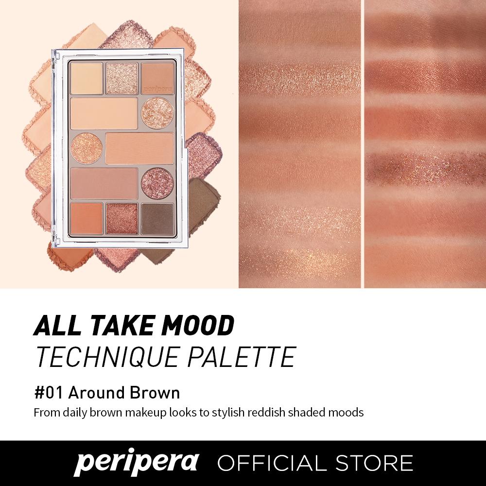 พร้อมส่ง-peripera-all-take-mood-technique-palette-01-around-brown