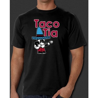 คอลูกเรือเสื้อยืดคอกลมเสื้อยืด พิมพ์ลาย Taco Tia fast food San Bernardino Ca Unsiex เหมาะกับของขวัญ แฟชั่นสําหรับพ่อ ร้า