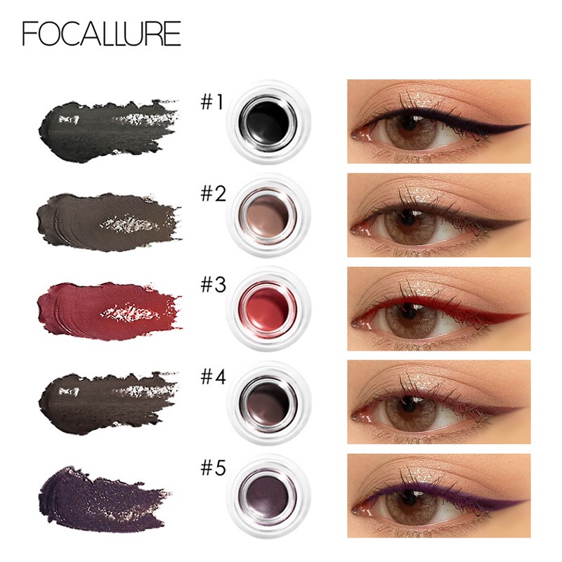 ภาพสินค้าFOCALLURE อายไลเนอร์ ที่เขียนคิ้ว เนื้อเจลครีม กันน้ำ ติดทนนาน เขียนง่าย สวย แบบมืออาชีพ 5 สี จากร้าน focallure.th บน Shopee ภาพที่ 1