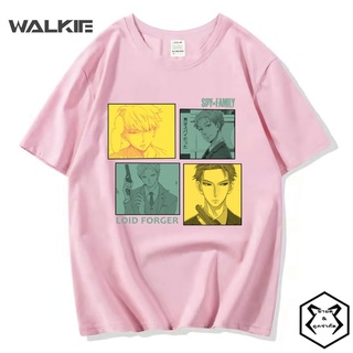 Walkie Spy X Family เสื้อยืดลําลอง แขนสั้น คอกลม พิมพ์ลายกราฟฟิค ทรงหลวม สไตล์ญี่ปุ่น ฮาราจูกุ สําหรับผู้ชาย ผู้หญิง