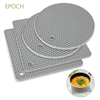 Epoch แผ่นซิลิโคนกันความร้อนกันลื่นสําหรับรองจานอาหารหลากสี