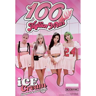 โปสเตอร์ รูปถ่าย นักร้อง เกาหลี BlackPink 블랙핑크 POSTER 24”x35” Ice Cream Jennie Lisa Jisoo Rose