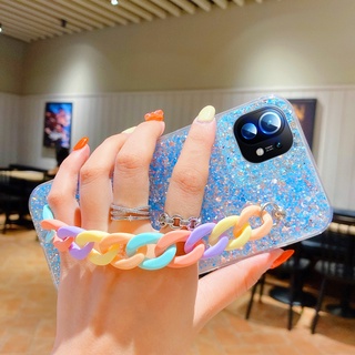 2021 New Casing Xiaomi 11 Lite 5G NE Mi 11 Lite Mi 10T Mi 10T Pro เคส Fashion Wristband High Flash Diamond Phone Case Rainbow Bracelet Silicone Protective Cove Soft Back Cover เคสโทรศัพท