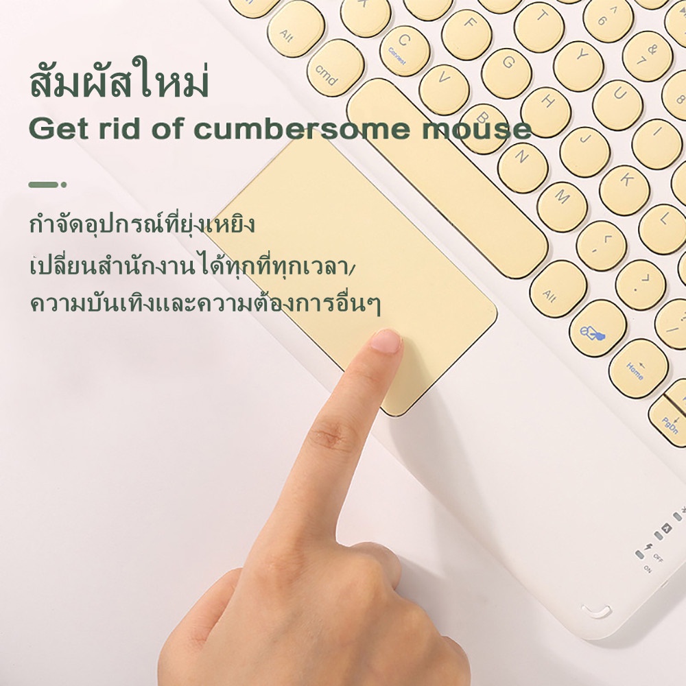 ภาพสินค้า(คีย์บอร์ด Bluetooth เมาส์ไร้สาย)เชื่อมต่อง่าย พกพาง่ายใช้สำหรับคอมพิวเตอร์ สำหรับiPad แท็บเล็ต โทรศัพท์มือถือ จากร้าน a0808193065 บน Shopee ภาพที่ 2