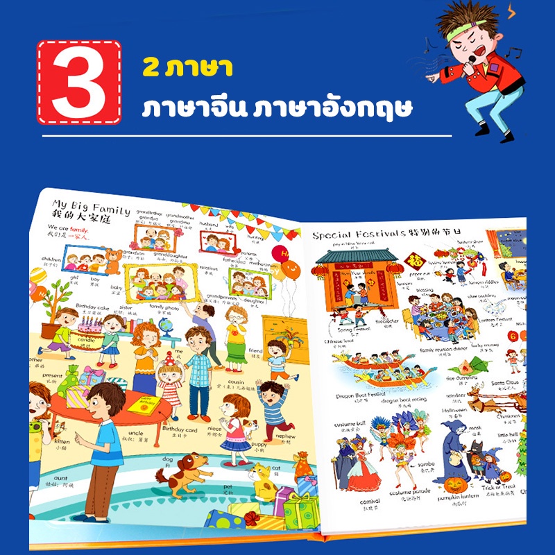 หนังสือภาษาอังกฤษ-จีน-บทสนทนาสถานการณ์-ชีวิตประจำวัน-คำศัพท์ประจำวัน-3-แบบ-เหมาะสำหรับเด็ก-8ปีขึ้นไป