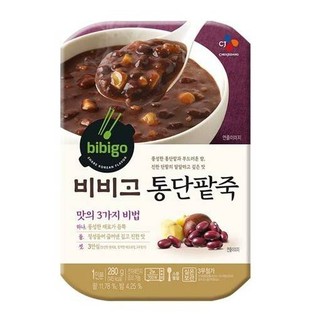 สินค้า ข้าวต้มถั่วแดงเกาหลี cj bibigo sweet red bean porridge 280g (통단팥죽) for 1-2 person