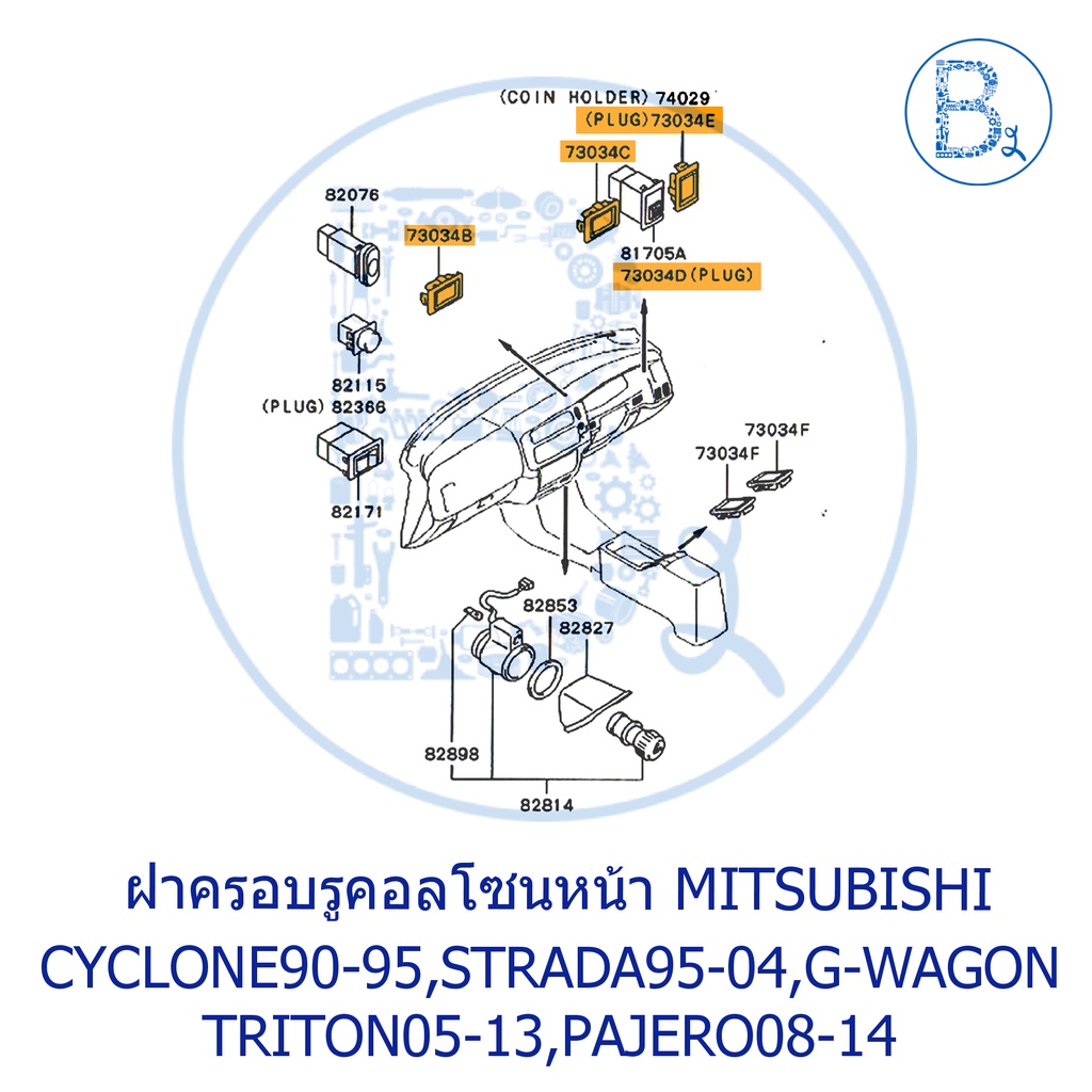 อะไหล่แท้-ฝาครอบรูคอลโซนหน้า-mitsubishi-cyclone90-95-l200-strada95-04-g-wagon-triton05-13-pajero08-11-pajero11-14-sp
