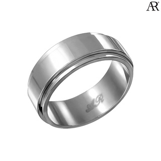 ANGELINO RUFOLO Ring ดีไซน์ Roller แหวนผู้ชาย Stainless Steel 316L(สแตนเลสสตีล)คุณภาพเยี่ยม สีเงิน