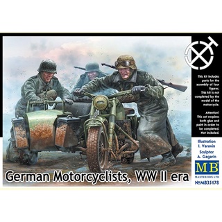 โมเดลประกอบฟิกเกอร์ทหาร Master Box 1/35MB35178 German Motorcyclists, WWII era