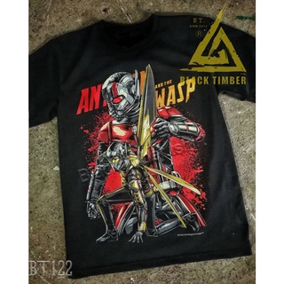 BT 122 Ant man and the Wasp เสื้อยืด สีดำ BT Black Timber T-Shirt ผ้าคอตตอน สกรีนลายแน่น เสื้อยืดแขนสั้น