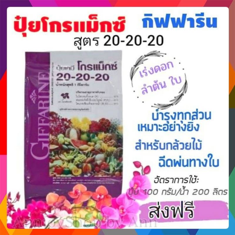 ปุ๋ย-กิฟฟารีน-ปุ๋ยเกล็ดโกรแม็กซ์-สูตร-20-20-20-บำรุงต้นใบ-ไม้ดอก-ไม้ผล-ปุ๋ยกล้วยไม้-เพื่อเร่งต้น-เร่งดอก-ขยายช่อดอก