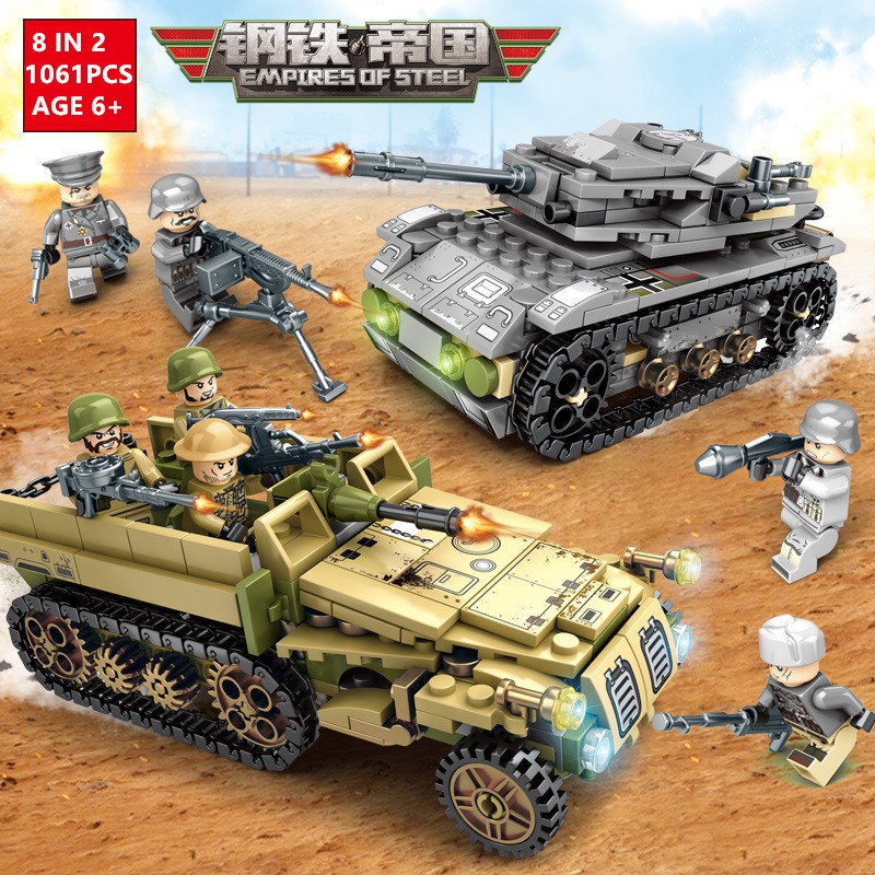 ภาพหน้าปกสินค้าKACUU ของเล่นตัวต่อเลโก้ technic iron empire tank 1061 ชิ้น ww 2 จากร้าน kacuu.th บน Shopee