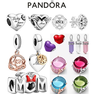 Pandora สร้อยข้อมือเงินสเตอร์ลิง 925 จี้รูปหัวใจ แฟชั่นฤดูใบไม้ผลิ ของขวัญวันเกิด สําหรับแม่ และเด็ก DIY p825