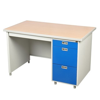 โต๊ะทำงาน โต๊ะทำงานเหล็ก LUCKY WORLD DP-40-3-RG 120 ซม. สีน้ำเงิน เฟอร์นิเจอร์ห้องทำงาน เฟอร์นิเจอร์ ของแต่งบ้าน DESK ST