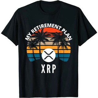 เสื้อยืดสีขาว - สาเหตุท็อปส์ซู Xrp เป็นแผนการเกษียณอายุของฉัน Xrp ระลอกโลโก้ดิจิตอลเสื้อยืดผ้าฝ้าย