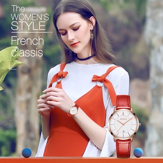 ภาพขนาดย่อของภาพหน้าปกสินค้าOLEVS นาฬิกาข้อมือผู้หญิงควอตซ์สายหนังกันน้ำบางเฉียบแฟชั่นนาฬิกาเกาหลี นาฬิกาผู้หญิง จากร้าน olevs_official.th บน Shopee
