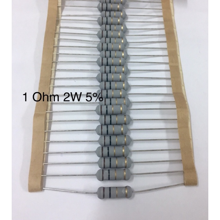 10ชิ้น 1 ohm 2W 5% Resistor 1โอห์ม 2วัตต์ ค่าความผิดพลาด+-5% ตัวต้านทาน ...