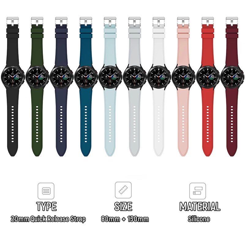 ภาพหน้าปกสินค้าสายนาฬิกาข้อมือซิลิโคนสําหรับ Samsung Galaxy Watch 4 Classic 42 มม. / 46 มม., 20 มม. 4, 44 มม. / 40 มม. จากร้าน chengyun.th บน Shopee