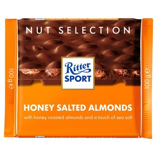 Ritter Sport Honey Salted Almonds 100g. ริตเทอร์สปอร์ต ช็อกโกแลต อัลมอนด์อบเกลือ 100กรัม.