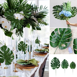 AG 2Pcs Artificial Tropical Monstera Leaves Wedding Party Home Table Decoration