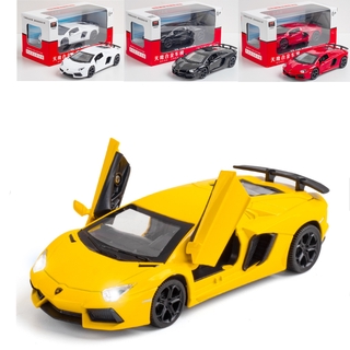 1:32 Lamborghini LP740 โมเดลรถเหล็กโมเดลรถยนต์เสียงรถลากคอลเลกชันรถยนต์ของเล่น Die-Cast Vehicles Car Model Toy
