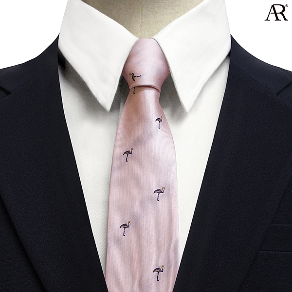angelino-rufolo-necktie-nts-ฟลามิงโก้-เนคไทผ้าไหมทออิตาลี่คุณภาพเยี่ยม-ดีไซน์-flamingo-สีโอรส-สีน้ำเงิน-สีกรมท่า