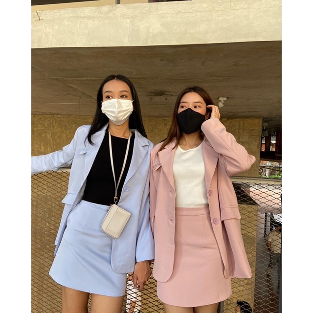 chuuchop-พร้อมส่ง-c7595-c7596-duper-suit-amp-mini-skirt-เสื้อสูทแขนยาว-amp-กระโปรงสั้นสีพื้นพาสเทล-มี4สี