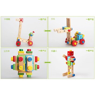 Multi Purpose Nuts-Combinations ของเล่นไม้ DIY