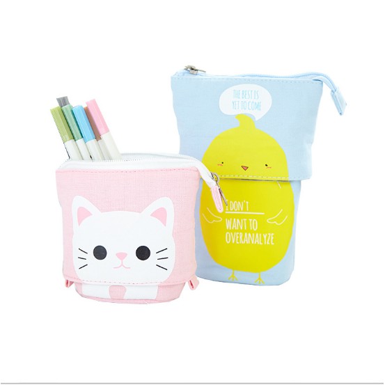 students-cute-and-simple-retractable-multi-functional-pencil-bag-กล่องเครื่องเขียน