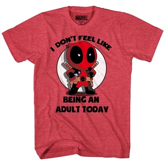 【🔥🔥】100%cotton เสื้อยืดคอวีผู้ชาย Marvel Deadpool Dont Feel Like Being An Adult T-Shirt men เสื้อ ยืด ผู้ชาย คอกลม โอ