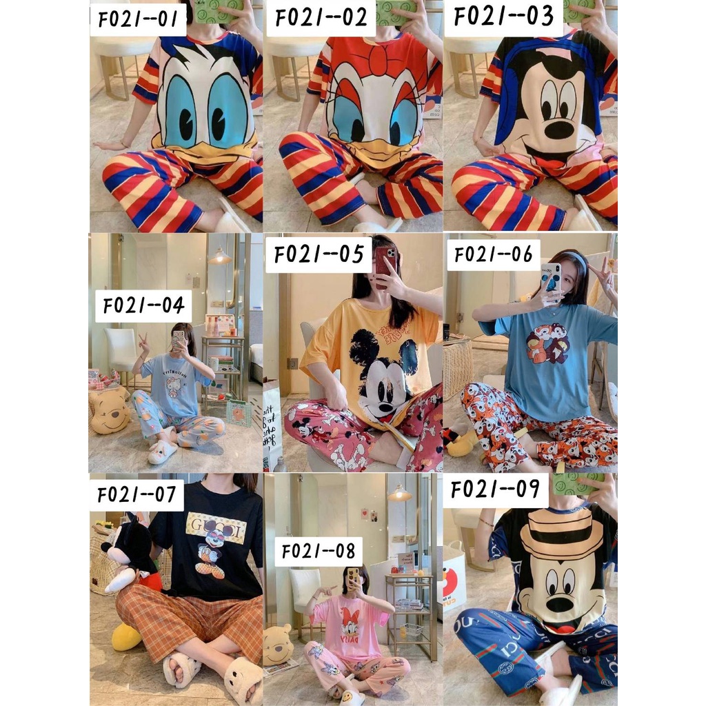 ภาพหน้าปกสินค้าลายใหม่พร้อมส่ง ไม่ต้องรอพรีออเดอร์ ชุดนอนเสื้อแขนสั้น กางเกงขายาว ผ้านิ่มใส่สบาย จะใส่อยู่บ้านหรือไปข้างนอกก็ใส่ได้