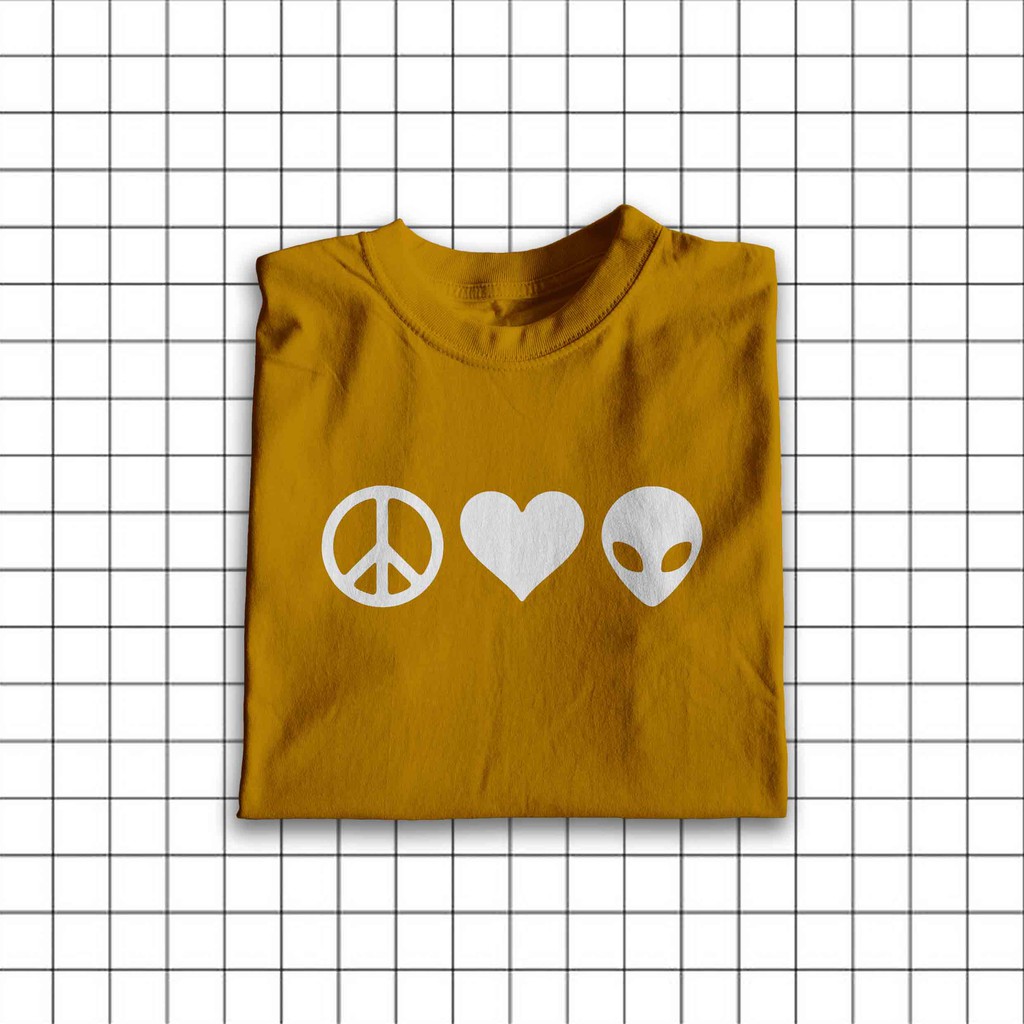 สันติภาพรักโลโก้มนุษย์ต่างดาวแถลงการณ์ความงามเสื้อยืดเสื้อยืด-unisex-เกาหลีสุนทรียศาสตร์-9-5