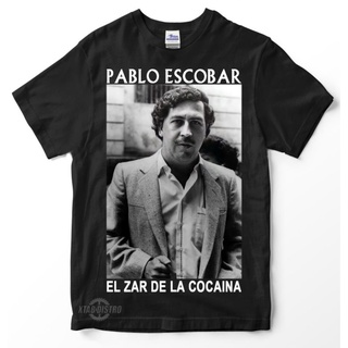 เสื้อยืดผ้าฝ้ายเสื้อยืด พิมพ์ลาย escobar EL ZAR DE LA COCAINA pablo พรีเมี่ยม โอเวอร์ไซซ์L XL  XXL 3XL