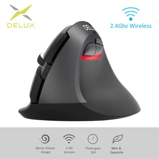 Delux M618Mini GX 2.4 GHz เมาส์ไร้สาย 6 ปุ่ม 1600 DPI ออกแบบตามหลักสรีรศาสตร์คอมพิวเตอร์