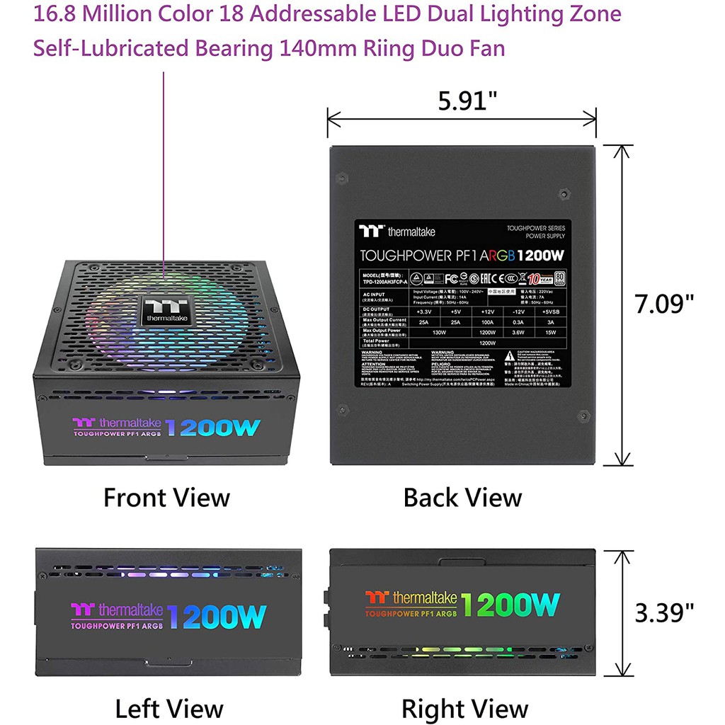 PSU Thermaltake Toughpower PF1 ARGB 1200W, Thermaltake PSU Thermaltake Toughpower PF1 ARGB 1200W, Thermaltake