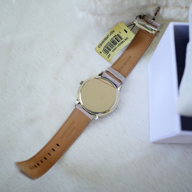 นาฬิกา-michael-kors-madelyn-rose-dial-grey-leather-ladies-watch-mk2446-สายหนัง-สีเทา