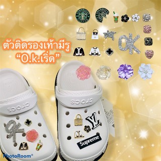 ราคาJBD 4 👠🔅🌈 ตัวติดรองเท้ามีรู “เพชร  โอเค เริ่ด” 👠🌈👌🏻shoe Charm “ Dimond  O.K.”