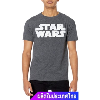 เสื้อขาว เสื้อยืดสีพื้นไซส์ใหญ่ Star Wars Mens Simplest Logo T-Shirt discount Star Wars สตาร์ วอร์ส