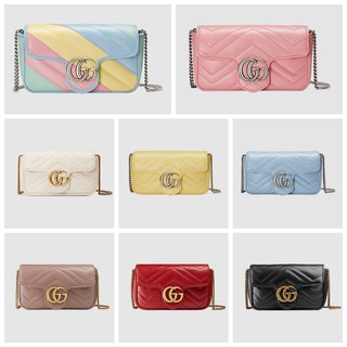 Gucci / New / GG Marmont series quilted leather super mini handbag / shoulder bag / ของแท้ 100% (จัดส่งฟรี)