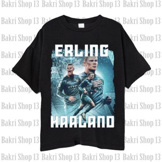 เสื้อยืด พิมพ์ลาย Manchester City Erling Haaland Erling Haaland Striker สําหรับผู้ชาย และผู้หญิงS-5XL