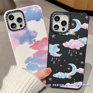 เคสโทรศัพท์มือถือ ซิลิโคนนิ่ม กันกระแทก ลายก้อนเมฆ ดวงจันทร์ สําหรับ iPhone 13 12 11 Pro Max Xs Max XR 7 8 Plus