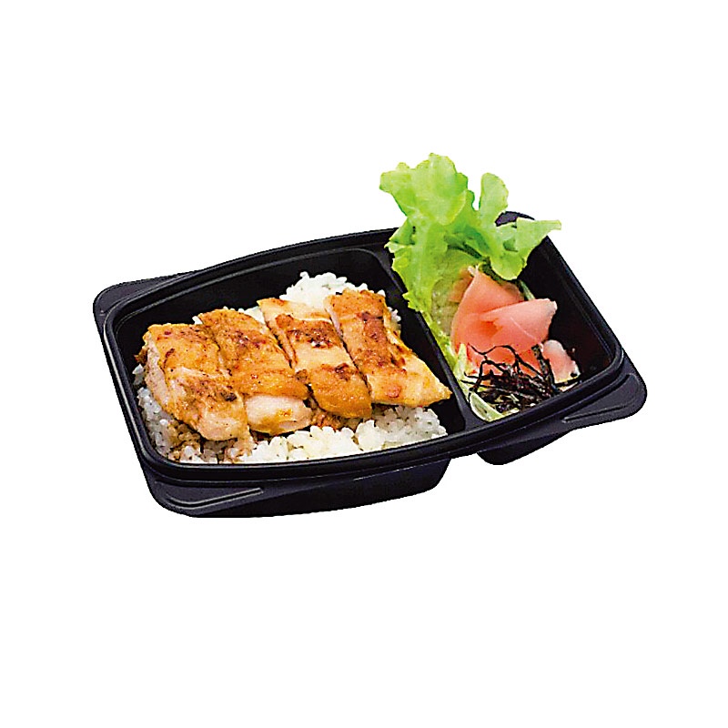 เอโร่-ถาดอาหาร-พีพี-2ช่อง-พร้อมฝา-ยกแพ็ค-25ชิ้น-ถาดใส่อาหาร-กล่องอาหาร-กล่องเก็บอาหาร-aro-pp-lunch-box-food-container