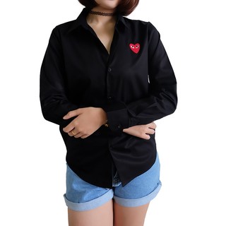 Cupid เสื้อเชิ้ตสีดำ รุ่นปักใจแดง