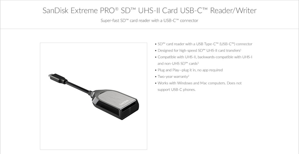 Sandisk extreme pro sd uhs ii type c reader sddr 409 g46 shopee