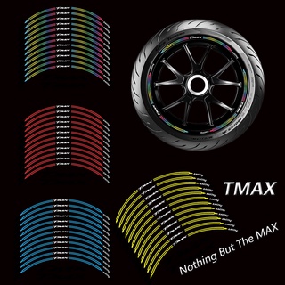 สติกเกอร์เทปสะท้อนแสง กันน้ํา สําหรับติดตกแต่งล้อรถจักรยานยนต์ Yamaha Tmax จํานวน 12 ชิ้น