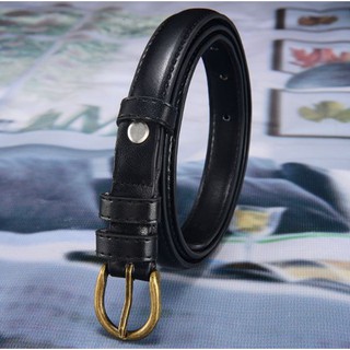 ภาพขนาดย่อของสินค้าเข็มขัดผู้หญิง หัวเข็มขัดสีทอง หนังแท้ Women Leather Belt for Pants Dress Jeans Waist Belt with Brushed Alloy Buckle